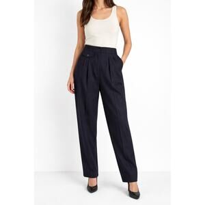 Vintage190s Jones New York Country wool Navy Pleated Pants 4-6